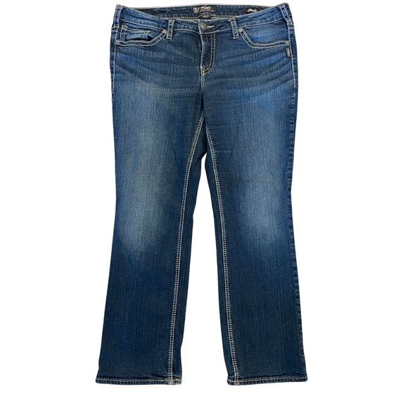 SIZE 18/31 SILVER Aiko Mid Slim Boot Classic Jean stretch top stitch Y2K cowgirl - Picture 1 of 8